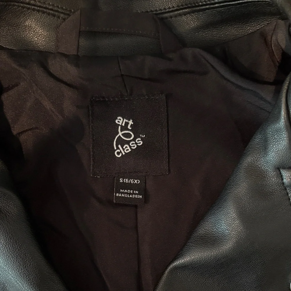 art class Black Kids Faux Leather Jacket - Picture 2 of 3